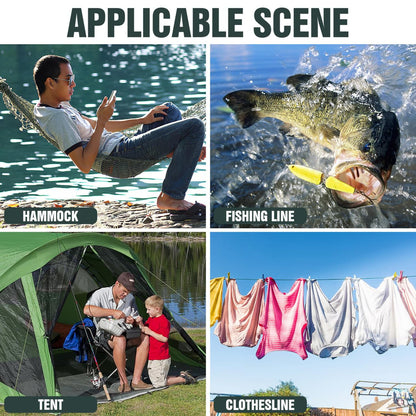 1Roll Braided Nylon Twine: 6-Strand Fishing Net Repair Rope for Outdoor Camping Marine Binding (Dark Green‌)