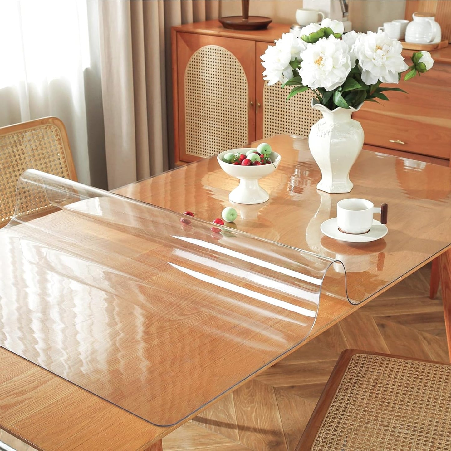 Clear Table Protector 12 x 24 Inch, 1.5mm Thick Plastic Cover, Waterproof PVC Desk Protector Mat