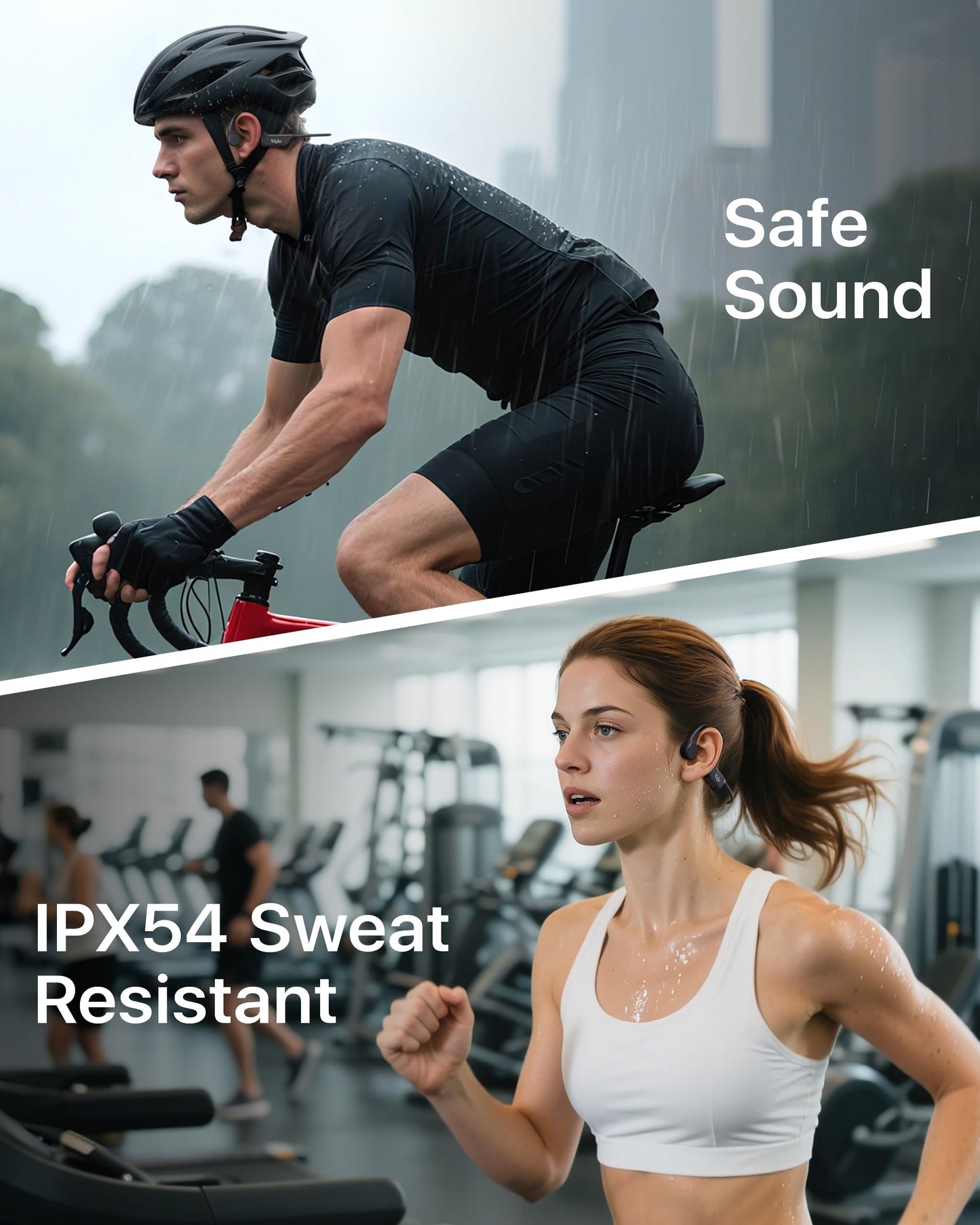 Wigfar Bone Conduction Headphones, Open Ear Headphones Bluetooth 6.0 with Mic, 10H Playtime,Waterproof Sports Headphone Suitable for Running,Cycling, Outdoor Sports