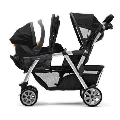 Chicco Cortina Together Double Stroller - Minerale, Black/Silver