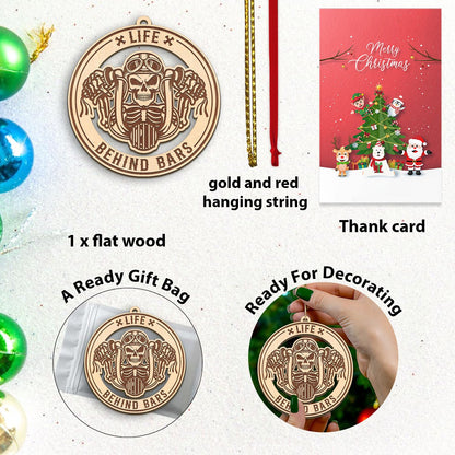 Skeleton Motorcycle Rider Ornament, Motocross Dirt Bike Ornament 2026, Wooden Skeleton Racing Ornaments for Christmas Tree, for Motorbike Motorcycle Riders, Bikers, Racers, Life Behind Bars