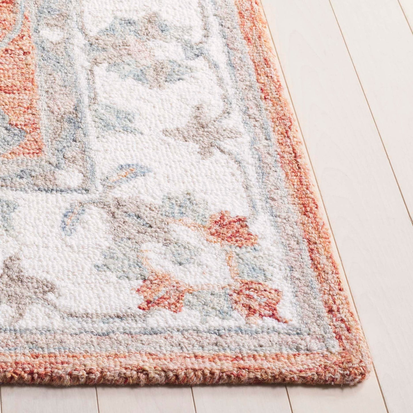 SAFAVIEH Area Rug 8x10 - Heritage Collection - Large - Rust & Ivory, Handmade Wool, Ideal for Living Room, Bedroom, Dining Space (HG125P)