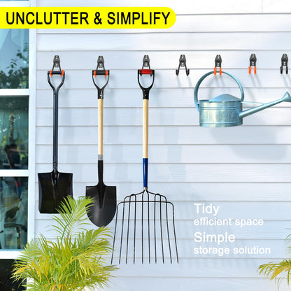 LUPYJI 28 Pack Heavy Duty Garage Hooks, Utility Wall Mounted Storage System, with Anti-Slip Coating Hanger, for Hanging Power and Garden Tools, Ladders, Bikes, Ropes and Bulk Items