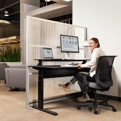 Stand Up Desk Store Aesthetic Modular Room Divider Wall | 70" W x 70" H Office Partition Walls & Cubicle Wall Dividers | Lightweight, Durable, Translucent Partition Wall Divider for Workspaces