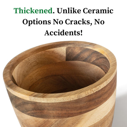 Jean Lemond Introducing The Always Fresh Acacia Garlic Keeper For Counter. A Crafted Large Garlic Storage Jar. A Rustic Garlic Holder Container Pot Saver With Lid. (Large (Fits 5 Heads))