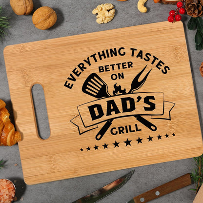 Unique Bamboo Cutting Board Gift for Dad, Best Birthday Gift, Cool Christmas, Father's Day Gift
