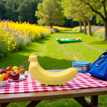 Rosojodg Yellow Cute Banana Storage BPA-Free Outdoor Travel Case,Box Holder Case Keep Fresh Banana Keeper and Protector, Banana Carrier Storage Box for Picnic Camping,Container Sets Food Containers