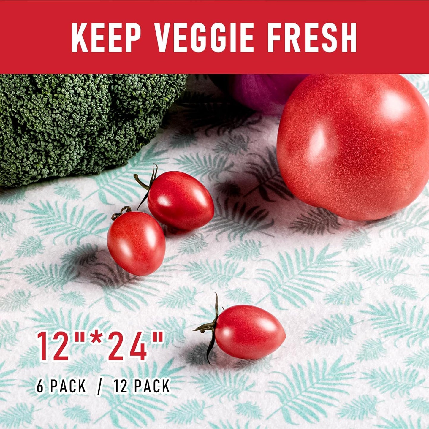 Cooyes Absorbent Refrigerator Liners, Non Slip Fridge Bin Liners, Washable Shelf Liner for Glass Shelves, 6 Pack