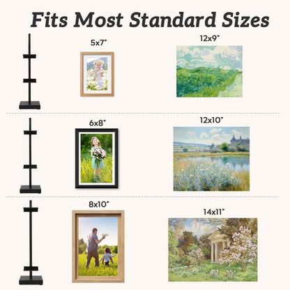 Donghome 18” Steel Adjustable Tabletop Easel Stand,Picture Frame Stand for Display,Decorative Stands for Photos,Plates,Painting,Artwork,Poster,Books (Black, 18 in)