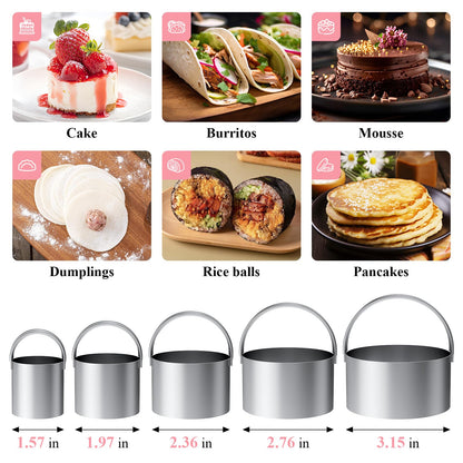 Frapkom Biscuit Cutter Set, Dough Blender, Pastry Cutter, Biscuit Cutter, Dough Cutter,Pastry Cutter Set, Round Sifter,Baking Dough Tools for Cooking Cookies (3 Pcs/Set)