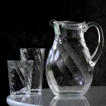 Amazing Abby - Bubbly Whirly - Plastic Pitcher (64 oz, 2 Quart), Clear Water Pitcher with Lid, Fridge Jug, BPA-Free, Shatter-Proof, Great for Iced Tea, Sangria, Lemonade, Juice, Milk, and More