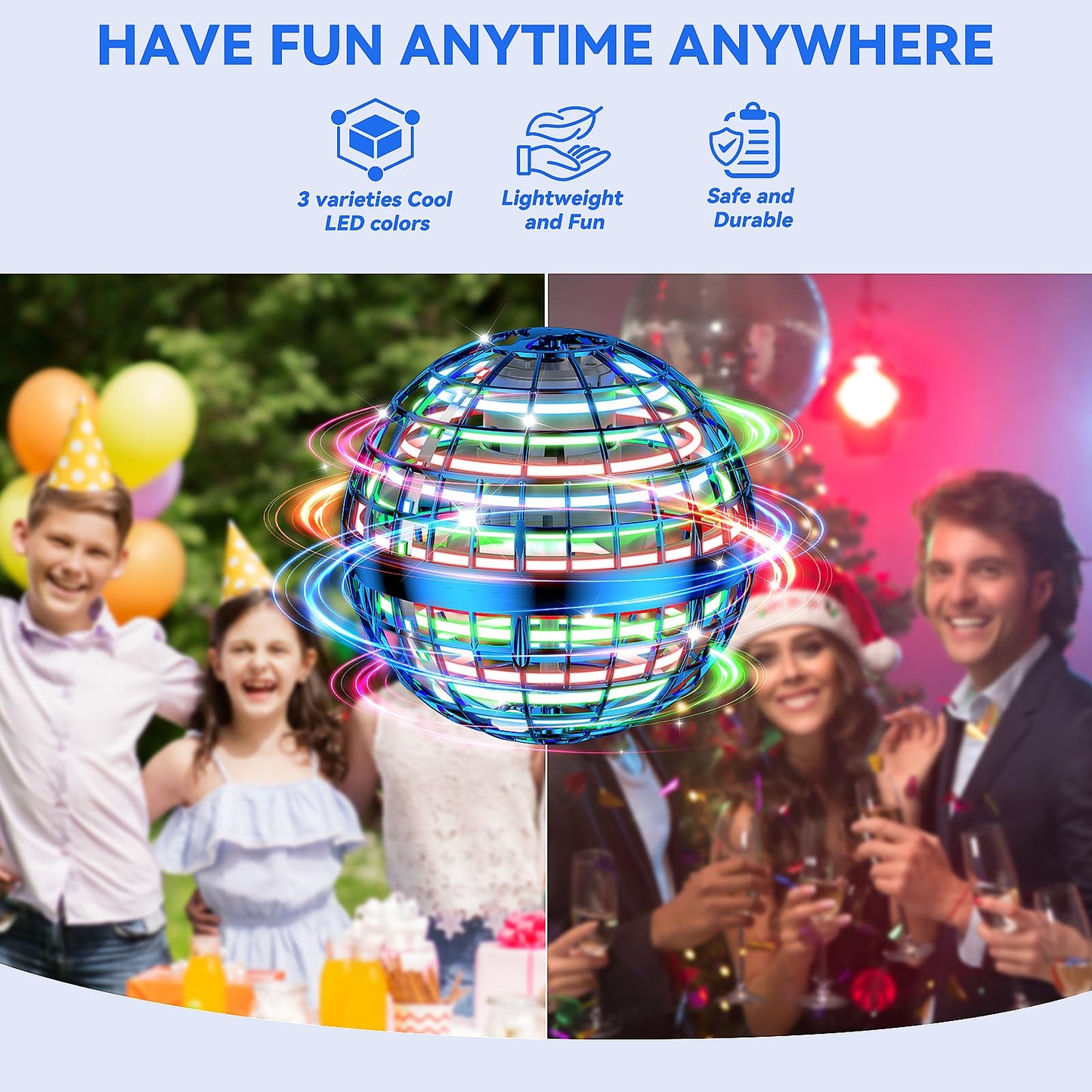 2025 AI Flying Orb Ball Toy, Cosmic Globe Boomerang Hover Ball Galactic Fidget Spinner, Cool Stuff Toys for 6 7 8 9 10 11 12+ Year Old Boys Girls Teens Indoor Outdoor Toys(Blue)