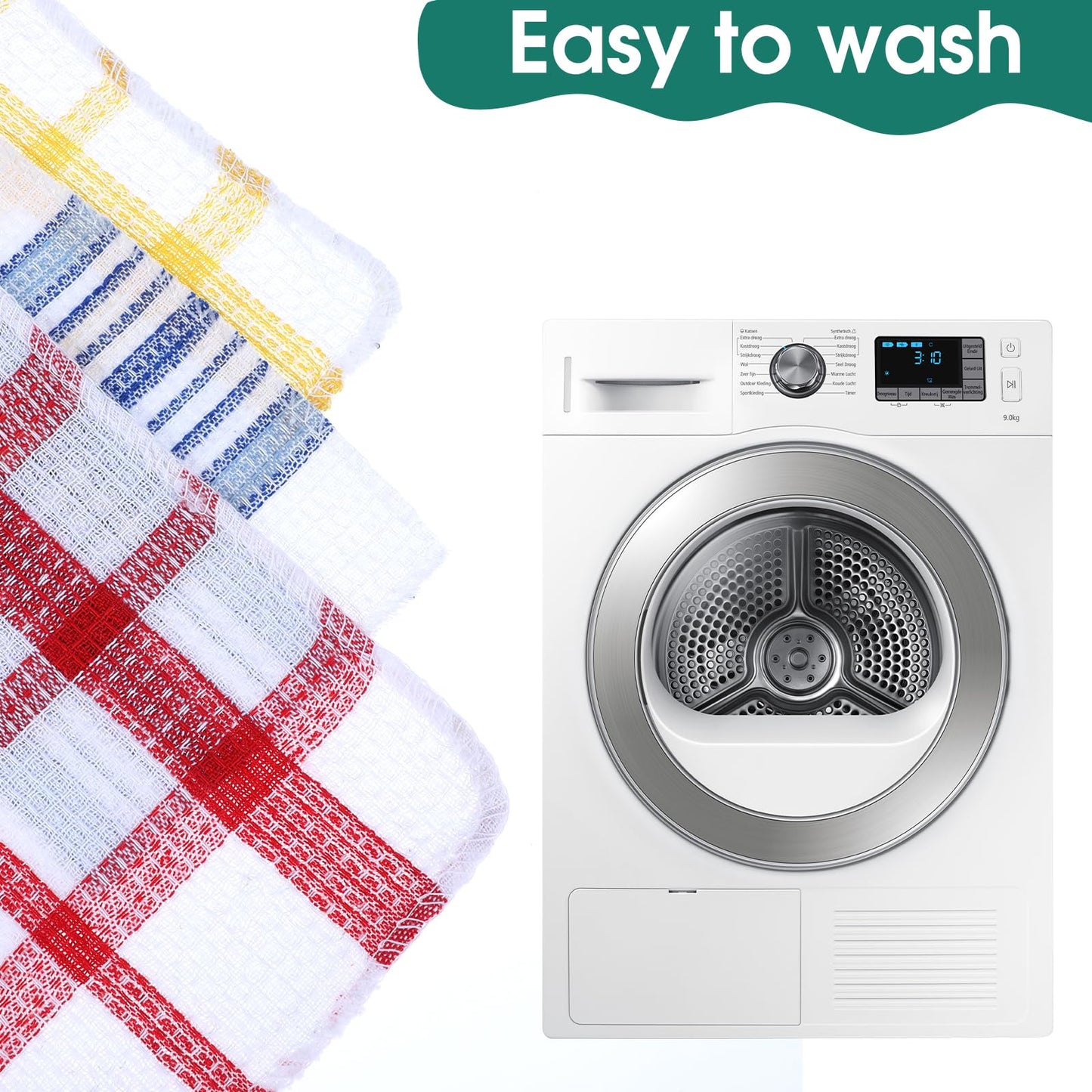 Lemecima 20 Pieces Kitchen Dish Cloths for Washing Cleaning Absorbent Dish Rags Drying Dish Towels for Scrubbing Wipe Glass Home and Household Supplies