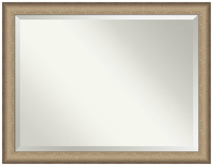 Amanti Art Bronze Wall Mirror 35x45 Elegant Brushed Bronze Rectangle Bathroom Mirror for Wall Decor Living Room, X-Large Casual Frame, Hangs Horizonally and Vertically, Bathroom Decor, Beveled Edge