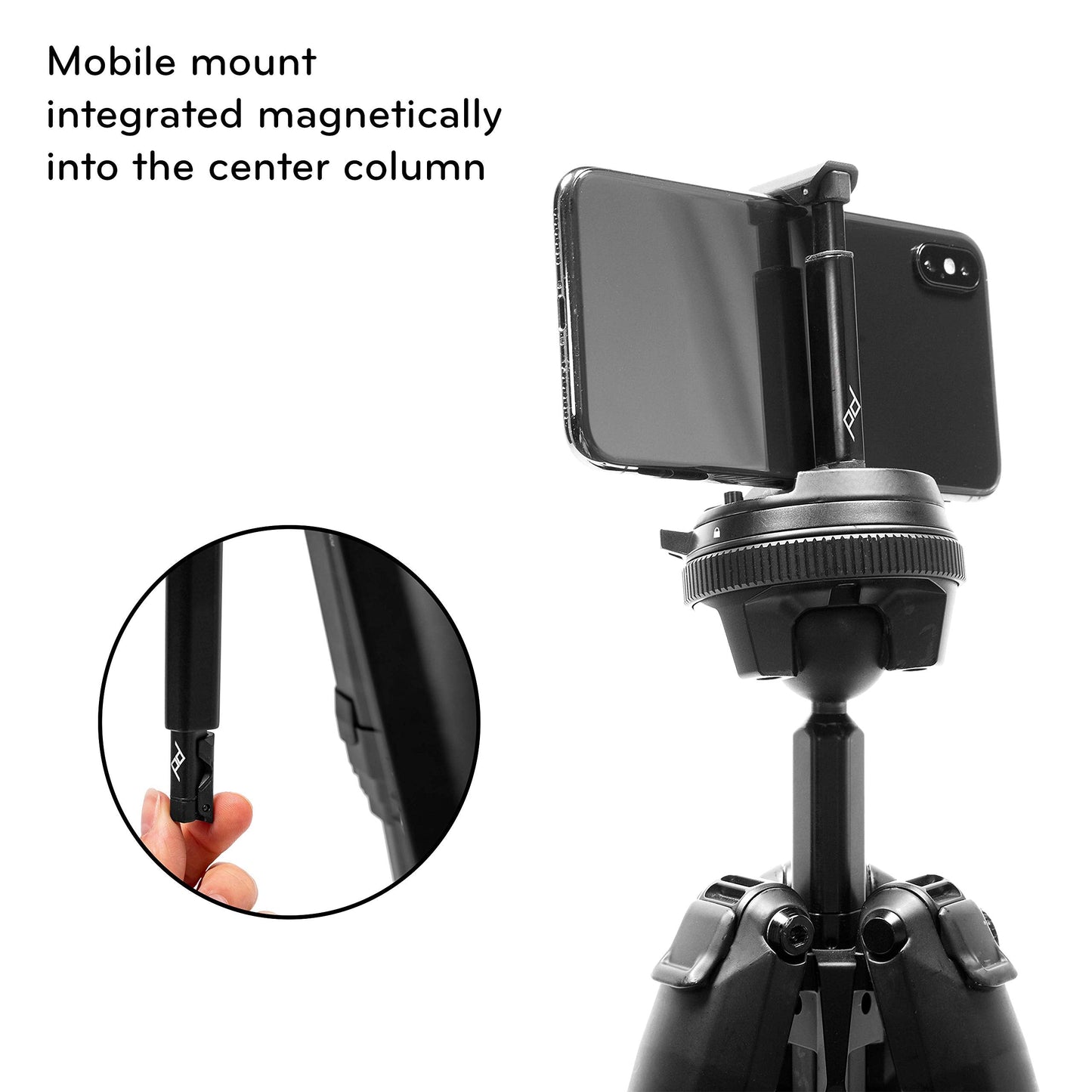 Peak Design Travel Tripod, Carbon Fiber, Compact Design, Quick Setup and Takedown, Pro-Level Stability, Ergonomic Ball Head, Compact and Portable Travel Tripod for Camera and Phone, 20 lb Capacity