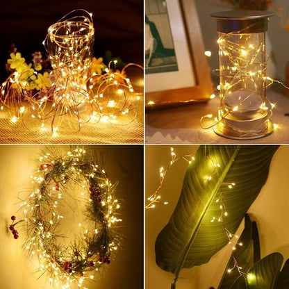 Dailyart 200 LED Fairy Lights - Warm Twinkle String Lights with Remote & Timer | 10ft Gold Wire for Bedroom, Party & Wedding Decor