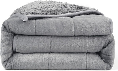15lbs Cozy W60 L80, Weighted Blanket for Adults, Ultra-Soft Sherpa Fleece Reversible Weighted Throw Blanket