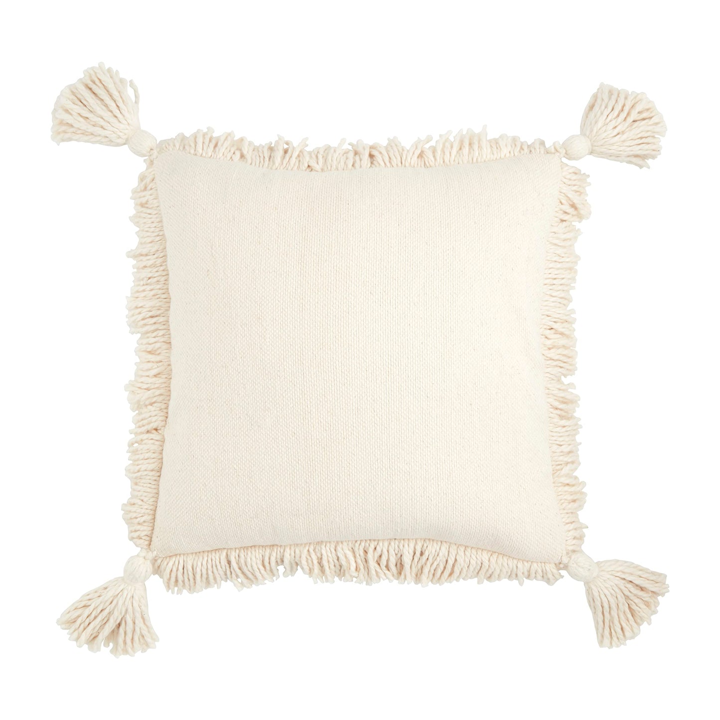 Mud Pie Fringe Tassel Pillow, 20" x 20", Square