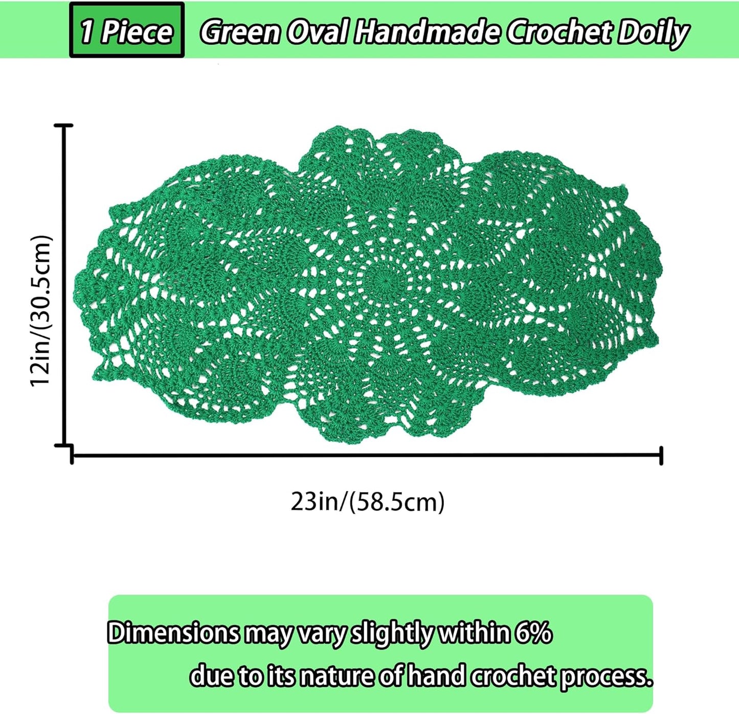 23 12 Inch One Piece x Oval Doilies Crochet for Dressers and End Tables Crafts Disposable Small Valentines Doilies