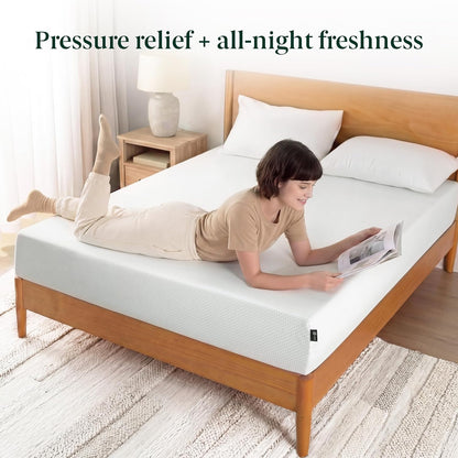 Zinus 10-Inch Full Green Tea Memory Foam Mattress - Medium Firm, Fiberglass Free, Zoned Pressure Relief