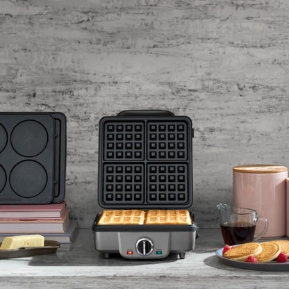 Cuisinart Belgian Waffle Maker with Pancake, Nonstick Plates, 6 Browning Levels, Ready Indicator Lights, Temperature Control, Deep Waffle Pockets, Brushed Stainless, WAF-300NAS