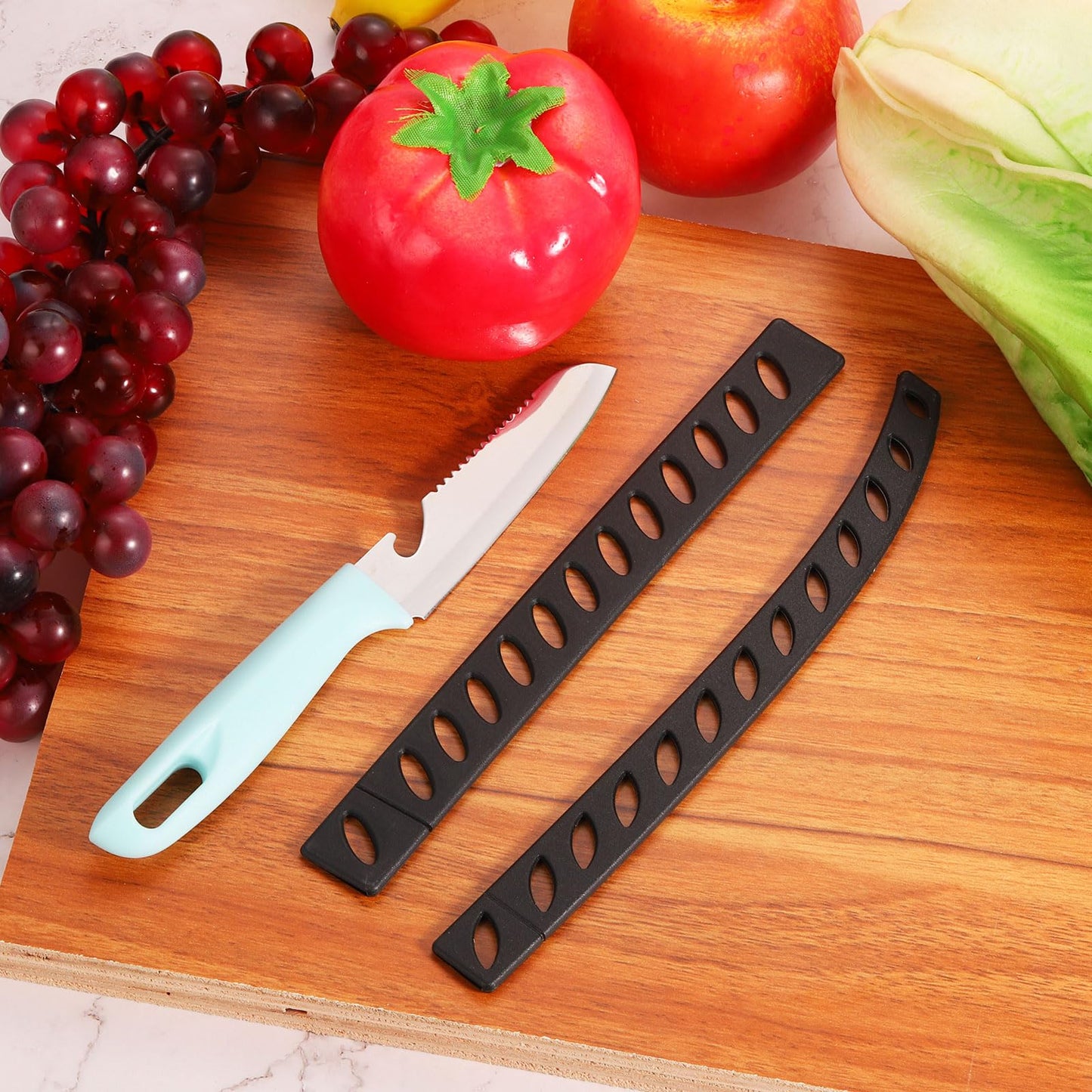 uxcell 50Pcs Blade Edge Guards Knife Protector, 215x20x4mm Plastic Blade Edge Cover Sleeves Universal Knife Covers Knife Sheath for Kitchen, Black
