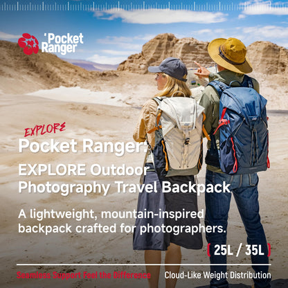 VSGO Pocket Ranger Expandable 25L-33L Photography & Outdoor Backpack – Lightweight Camera Bag for Hiking, Mountaineering, Travel