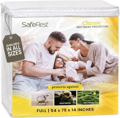 18" SafeRest Waterproof Mattress Protector Full Size Absorbent Breathable Soft Fitted Bed Cover with Deep Stretchable
