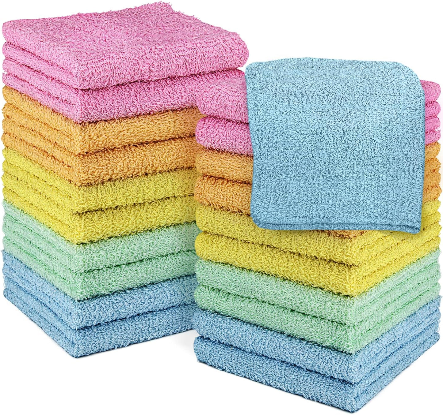 20 Pack 100% 12 12 inch (20 Pack) DecorRack Cotton Wash Cloth, Luxurious Soft, x Ultra Absorbent, Machine Washable