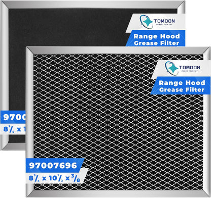 97007696 Range Hood Filter for Bro.an Range Hoods - Aluminum Mesh & Activated Carbon Cotton, 2 Pack, 8-3/4 x 10-1/2 x