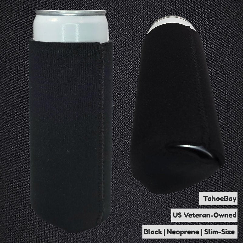 TahoeBay Slim Neoprene Can Cooler Sleeves (50-Pack) Skinny Tall Cans 12 Oz Bulk Thin Seltzer Fit Sublimation Blanks for Vinyl Plain Blank Beer Bottles Black White Solid Color (Brown)