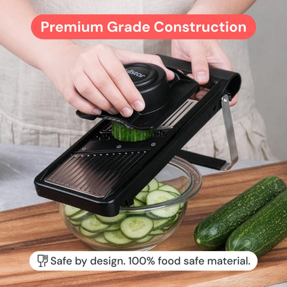 Fullstar 2 in 1 Stainless Steel Mandoline - Adjustable Thickness (1-4mm) - Vegetable Slicer with Julienne Blade for Potatoes, Fruits, Vegetables and Cheese, Food Prep Cutter for Easy Meal Prep