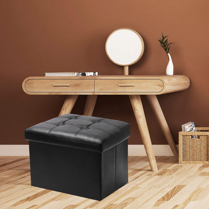 SOYOTA Storage Ottoman Cube Storage Ottoman as Foot Stool, Foot Rest & Stepping Stool - Folding Storage Ottoman