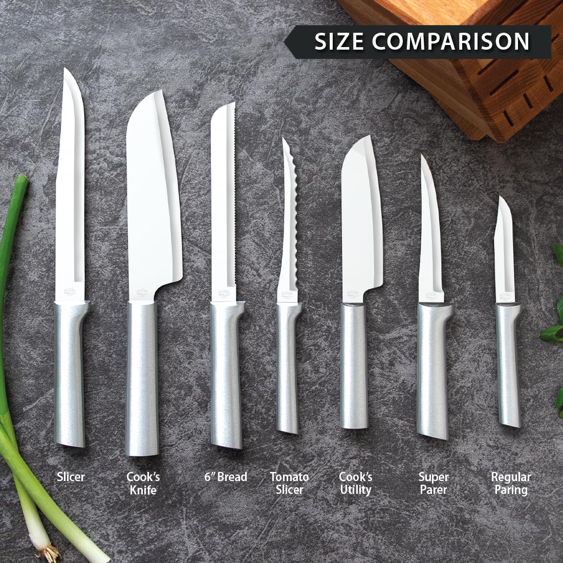 Rada Cutlery Tomato Slicer Knife (R126), 5" Stainless Steel Serrated Blade, Silver Handle