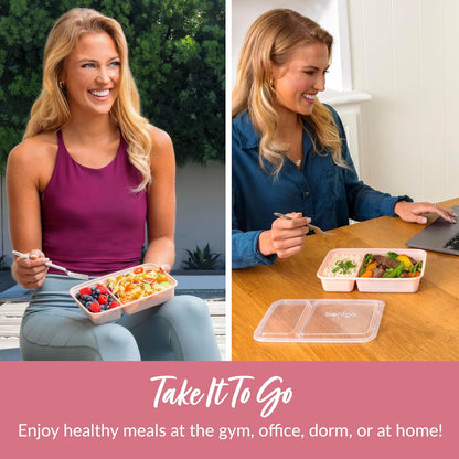 Bentgo 20-Piece Lightweight, Durable, Reusable BPA-Free 2-Compartment Containers - Microwave, Freezer, Dishwasher Safe