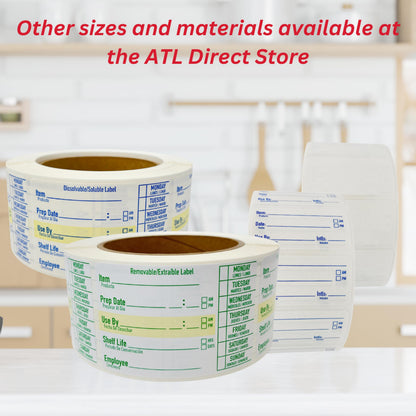 ATL Direct 2x1 Dissolvable Food Labels, 1000 Label Stickers, Bottle Labels for Storage Bins, Sticker Labels for Food containers, (1000, Red)
