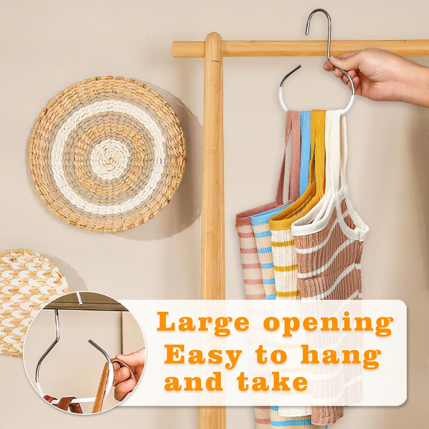 Vinommart 4 Pack Hat Organizer for Baseball Caps, Baseball Hanger Holder for Closet, Ball Cap Hat Racks Storage Organizer for Caps Beanie Belt Tie Purse