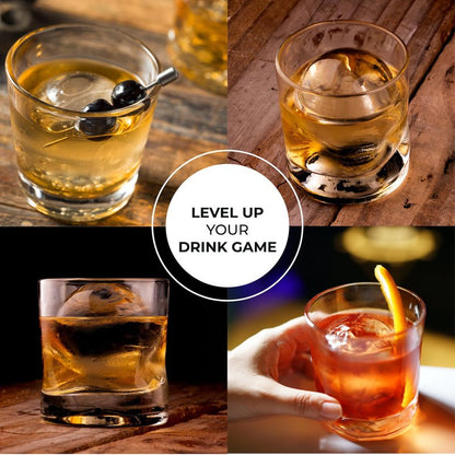 True Cubes Crystal Clear Ice Sphere Maker with Storage Bag – 4 Large Ice Spheres for Cocktails, Whiskey, and Drinks – Stackable Silicone Mold for Slow-Melting, Bartender-Quality Ice