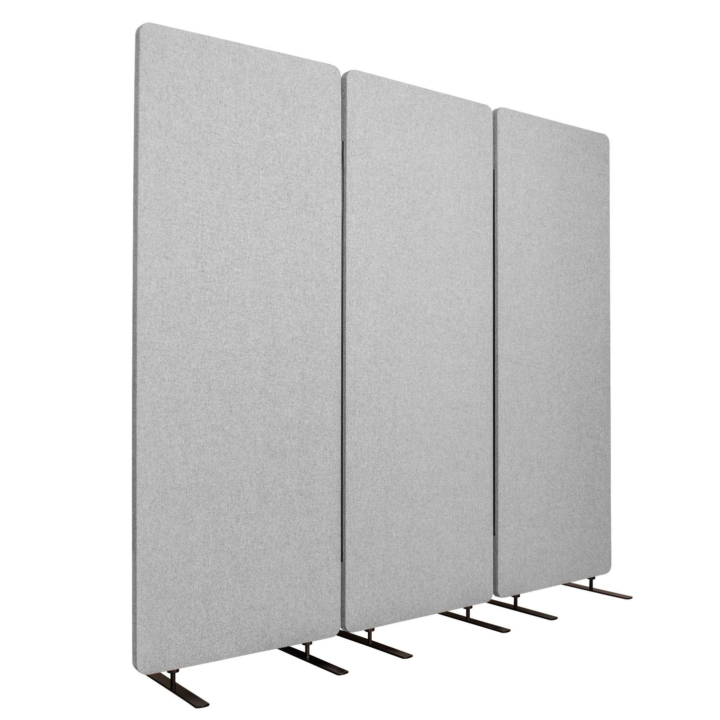 Stand Up Desk Store ReFocus Freestanding Noise Reducing Acoustic Room Wall Divider Office Partition (Cool Grey, 72" x 66", Zippered 3-Pack)