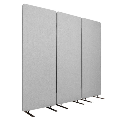 Stand Up Desk Store ReFocus Freestanding Noise Reducing Acoustic Room Wall Divider Office Partition (Cool Grey, 72" x 66", Zippered 3-Pack)