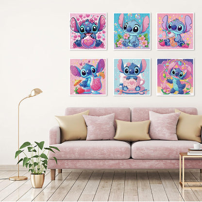 nekpiahu 6 Pack 5D Diamond Art Painting Kits for Kids Beginners, Full Drill Cute Cartoon Diamond Art Kits, DIY Big Gem Art for Children Ages 6-7-8-9-12, Home Wall Decor 6x6 Inch
