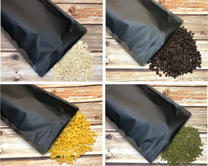 Chamigon 50 Pack 1 Gallon Matte Black Stand Up Food Storage Bags – 5 Mil 10x14 Inches Resealable Food Storage Zipper Pouch Bag, Large Heat Sealable Plastic Foil Packaging Pouches