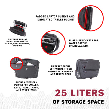 Mobile Edge Elite Messenger Bag, Specifically Designed for Alienware Area 51m Gaming Laptops 17"