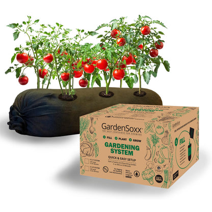GardenSoxx 4x8 (32 sq ft) Home Gardening Kit with Drip Irrigation System – Flexible Fabric Garden Planters for Outdoor Plants, No Tools, Fits Any Space, Indoor & Outdoor Growing Solution
