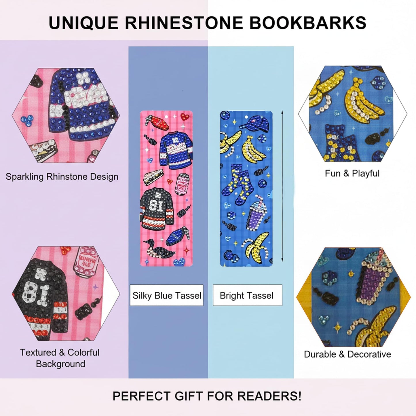 2 pcs Rivalry Inspired Diamond Painting Bookmarks, Heated Hockey Romance Themed Acrylic DIY Diamond Art Kits for Adults