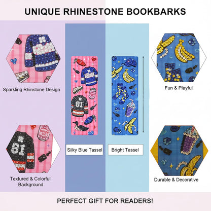 2 pcs Rivalry Inspired Diamond Painting Bookmarks, Heated Hockey Romance Themed Acrylic DIY Diamond Art Kits for Adults