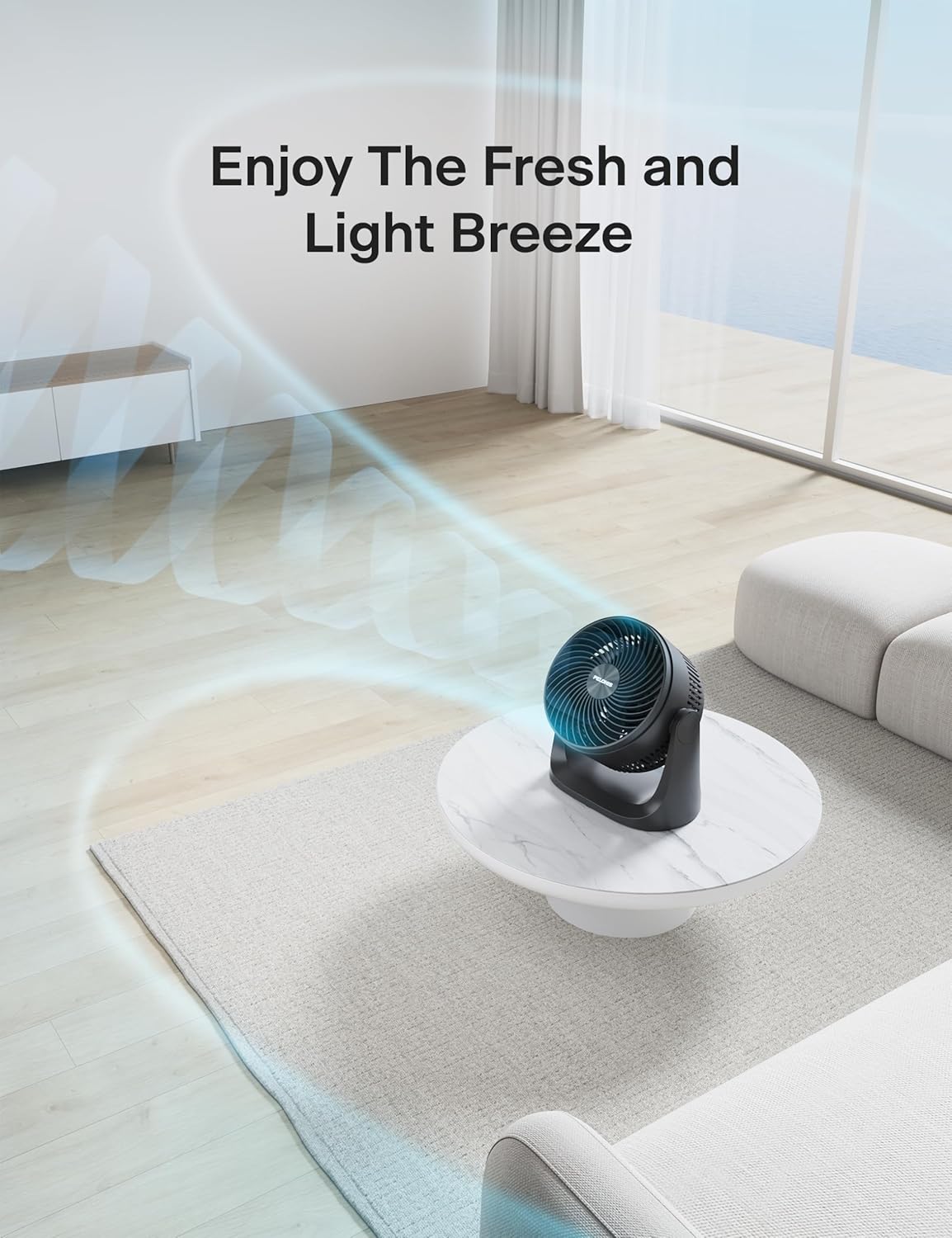Pelonis 3 Speed Small Room Air Circulator Fan, 7-inch Blade Table Top Fan for Bedroom