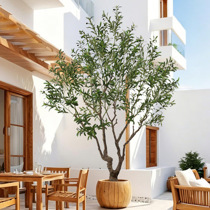 Faux Olive Tree 8.2ft(98in) Tall with Large Realistic Trunks and Big Olive Fruits, Fake Floor Potted Artificial Plants for Home Office Garden Indoor Decor (8.2feet)