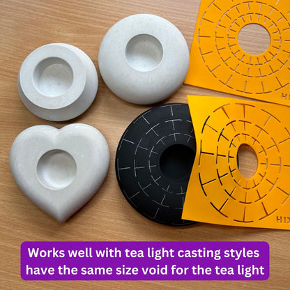 Mandala Dotting Stencils for Tea Light Candle Holder Castings - Happy Dotting Company - 2 Pack Contains a 18 Segment and 12 Segment silione templates for Making guidelines