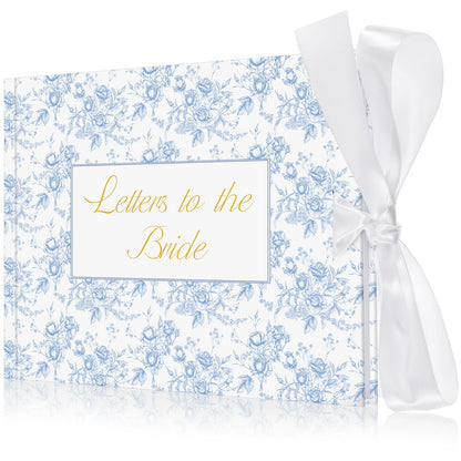 Humyoun 8.5 x 7 Inch Wedding Guest Book Letters to the Bride Scrapbook Wedding Memory Book Bridal DIY Blank Paper Scrapbook Photo Album Guest Sign (Blue,Classic)